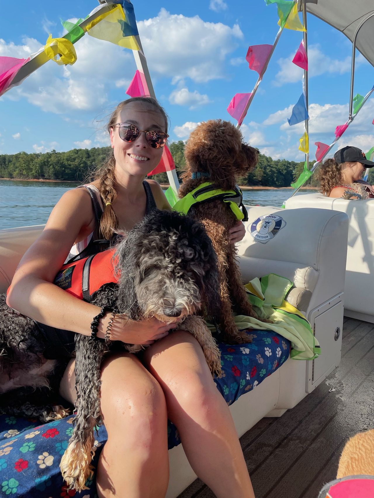 Holly holding Otto and Remi.
