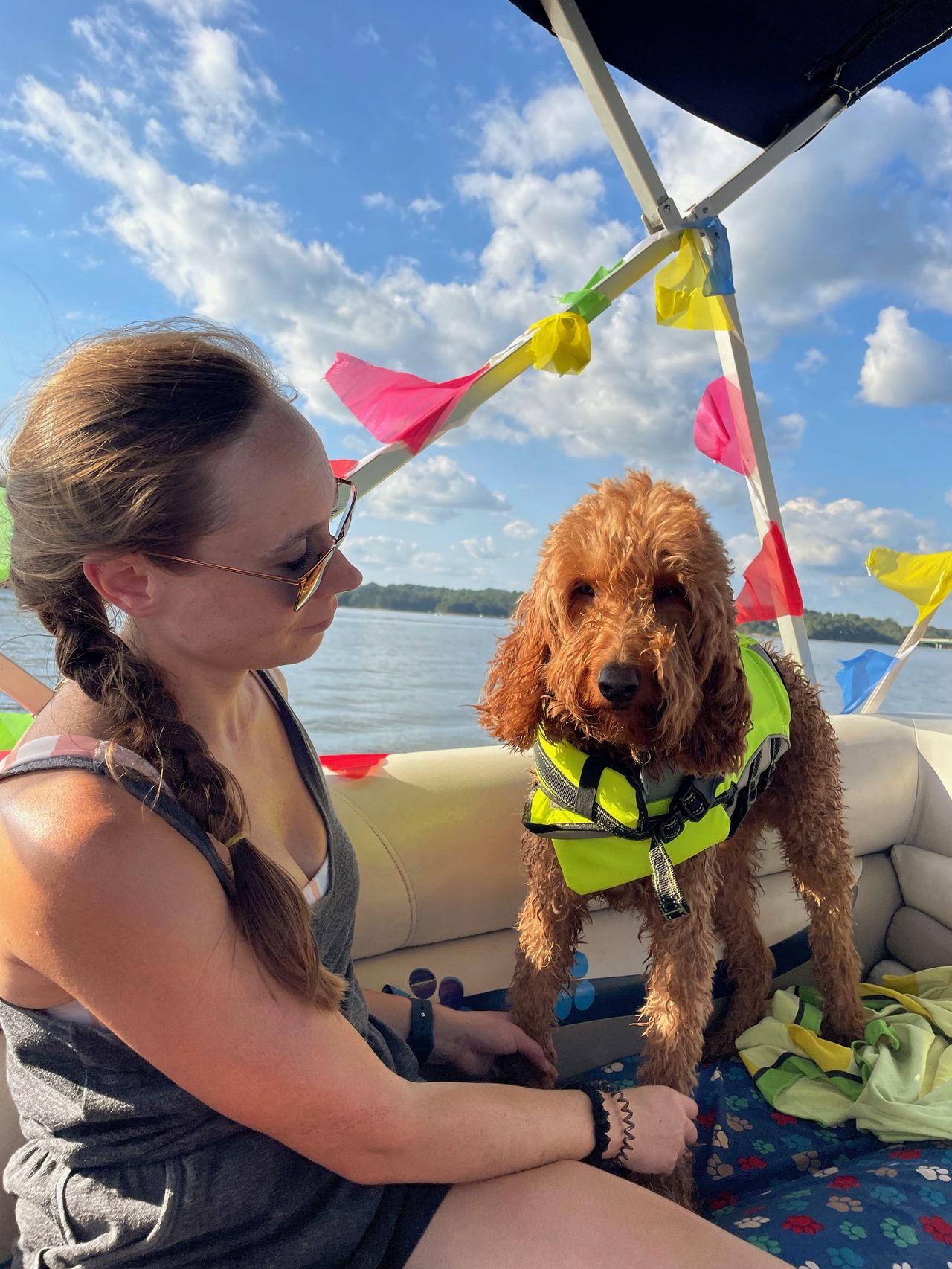 Remi looks a little pensive about being on the boat.