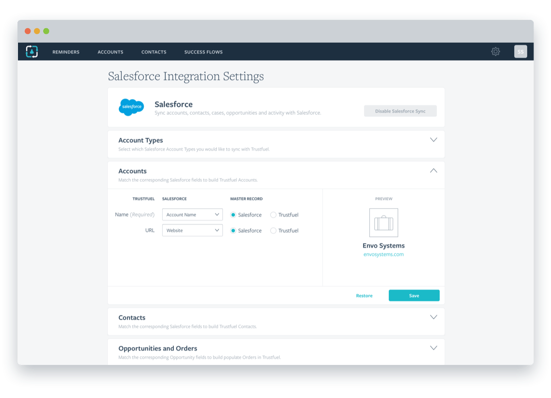 Trustfuel Salesforce Integration