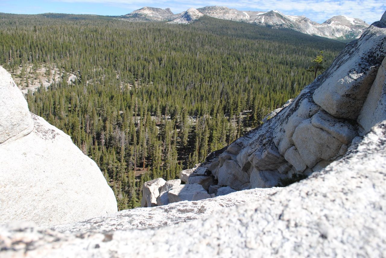 A shot over a cliff at Lembert Dome.