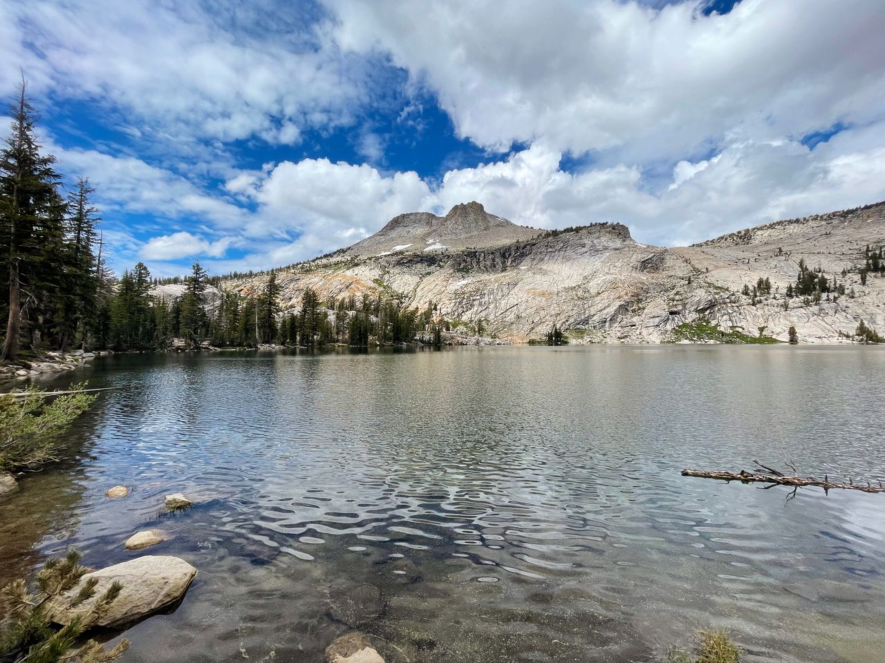 May Lake with Mount Hoffman in the distance.