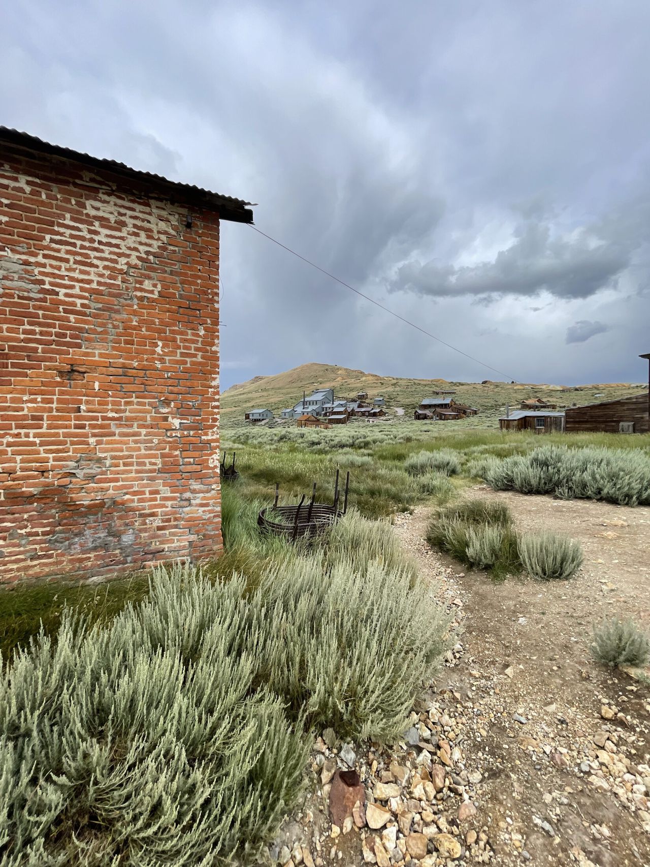 The old processing facilities in the distance.