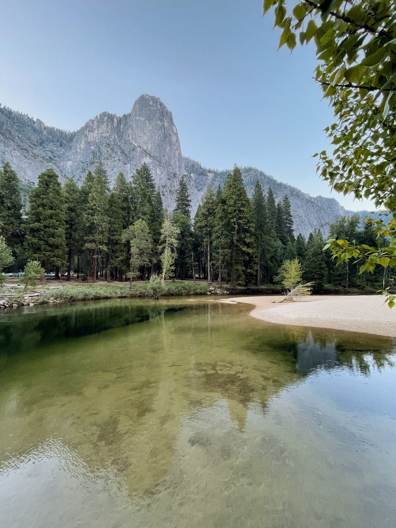 A still river in the valley.