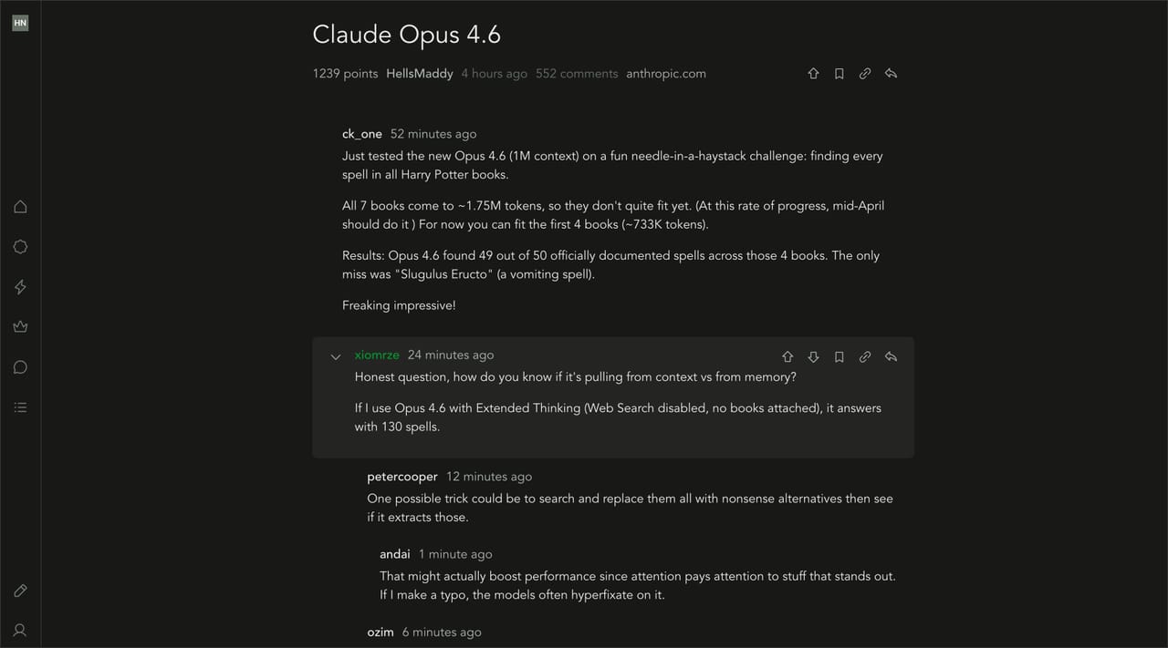 Zen Hacker News with the Olive Dark theme