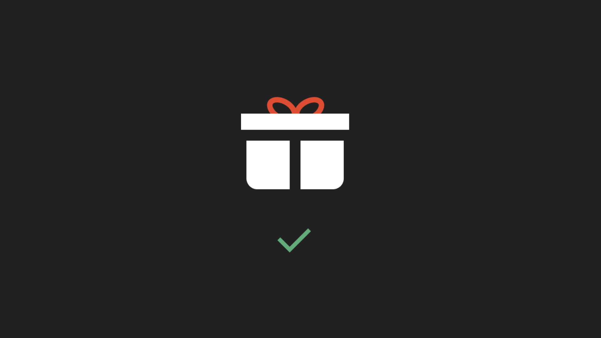 Gift icon highlighting the smaller stroke on the bow.