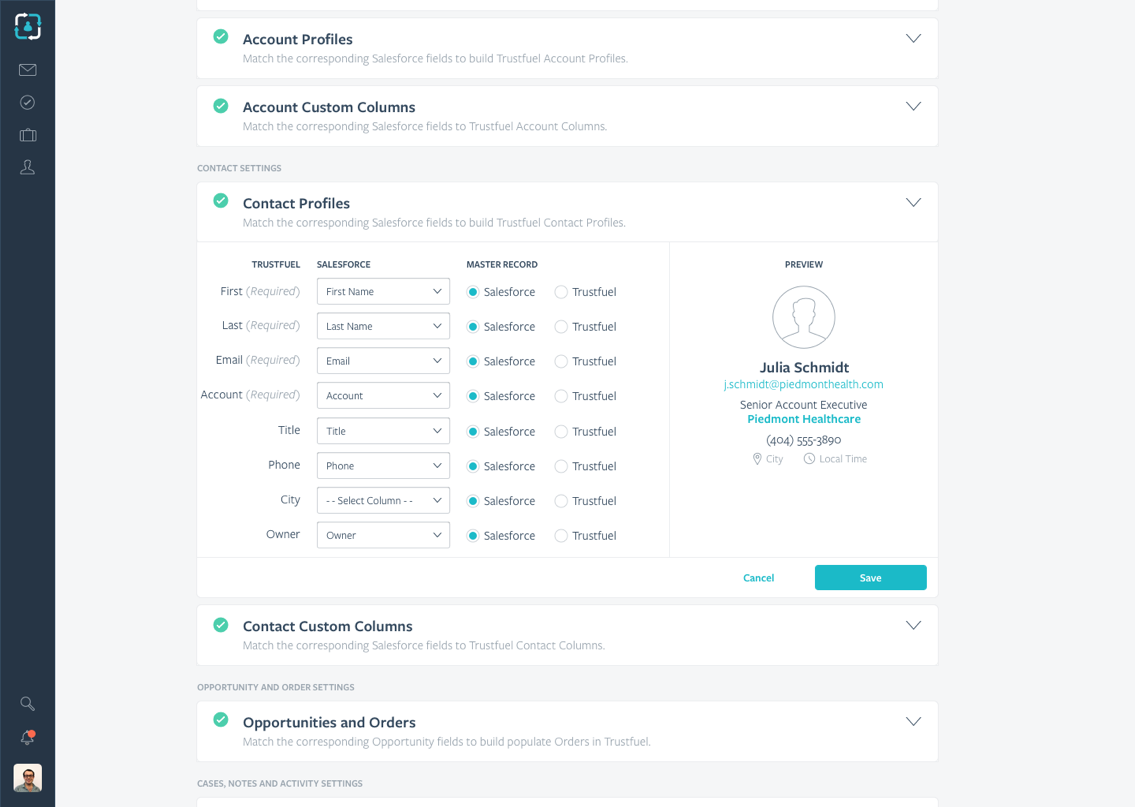 Contact Profile Mapping